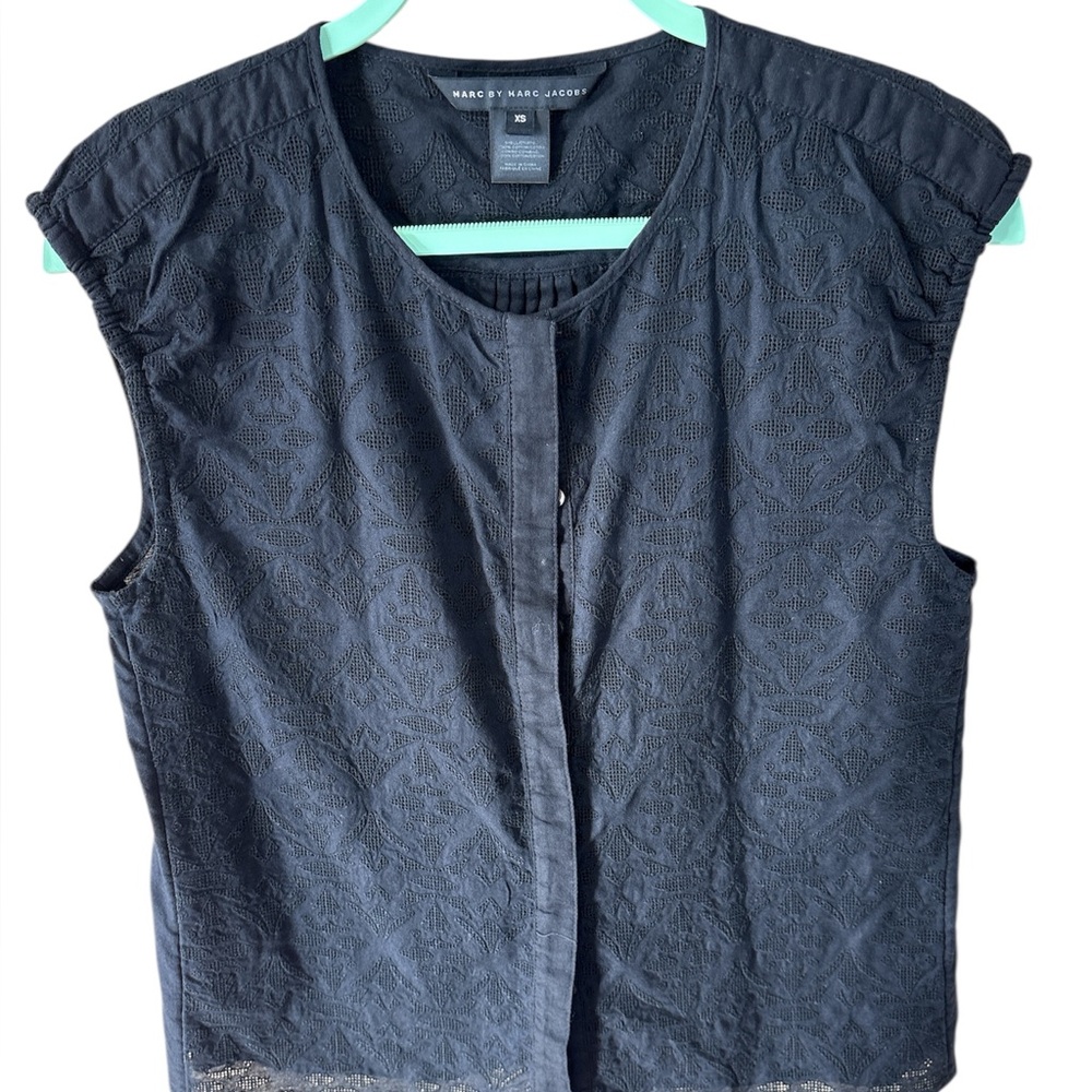 Marc Jacob's Black Intricate Sleeveless Top